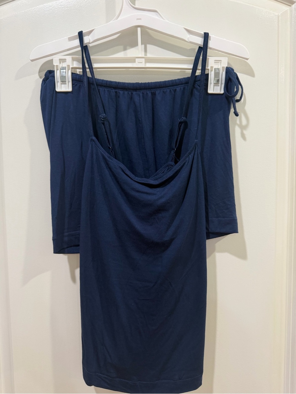 Navy Spaghetti-Strap Pajama Camisole & Shorts Set